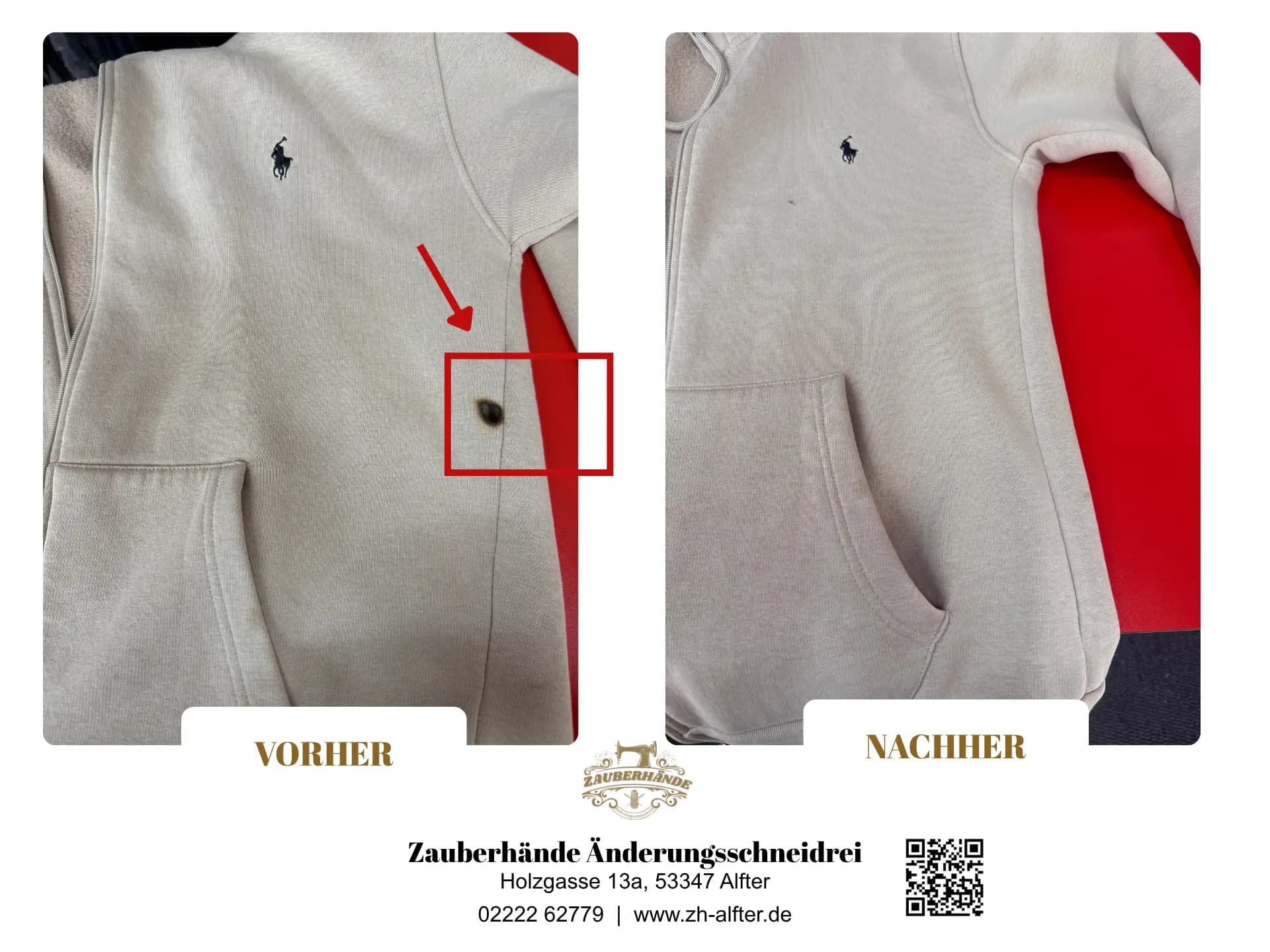 Brandloch perfekt repariert 🔥✨